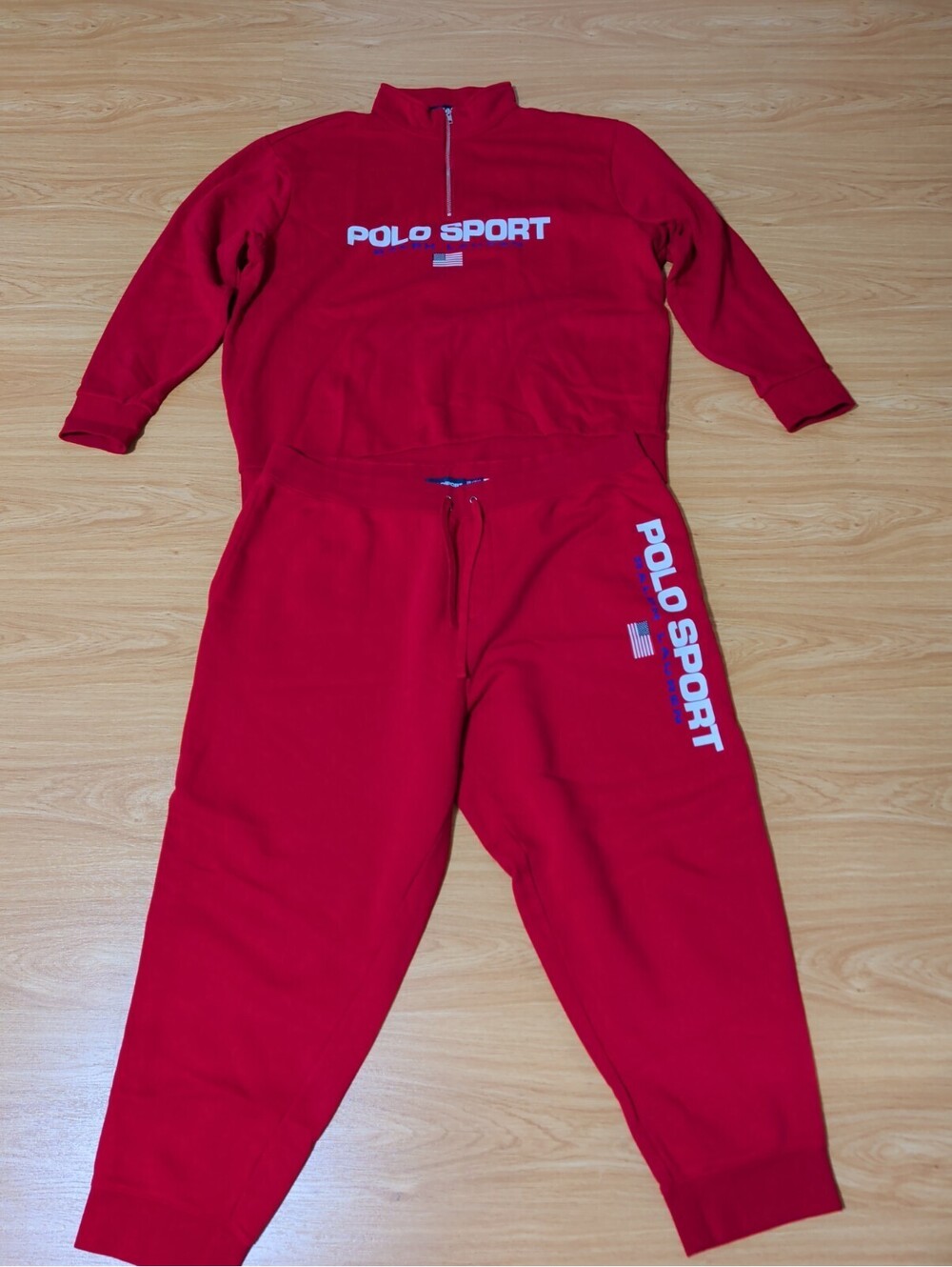 Polo Sport Quarter-Zip Fleece Pullover And Matching Jogger Set In Red